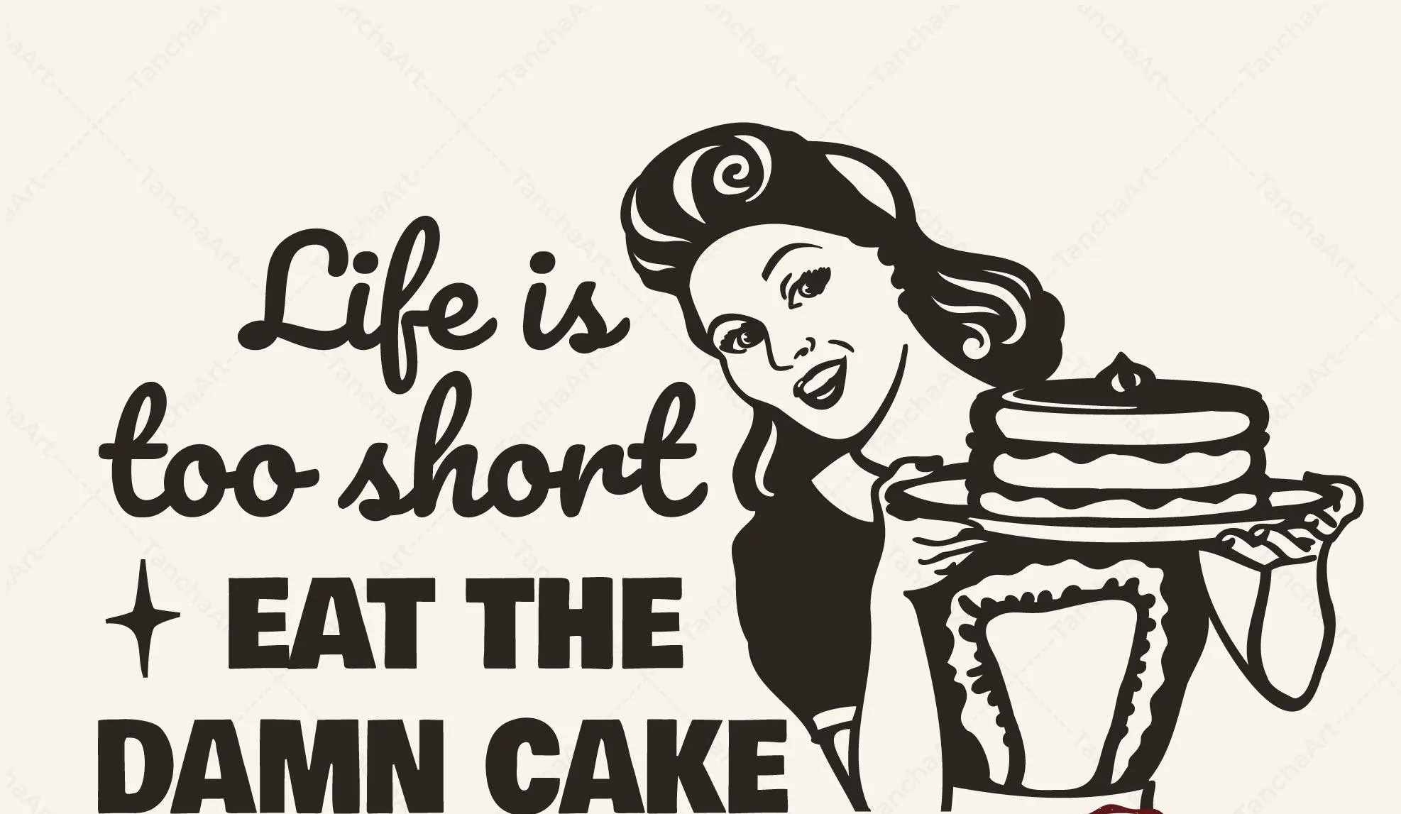 Eat the Cake Retro Poster